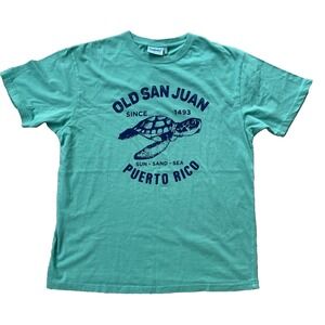 Old San Juan Puerto Rico Sea Turtle T-Shirt 2XL Teal NWT Comfortex USA